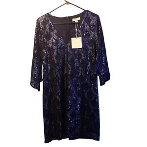 Honey punch blue shell rhinestone dress NWT size medium